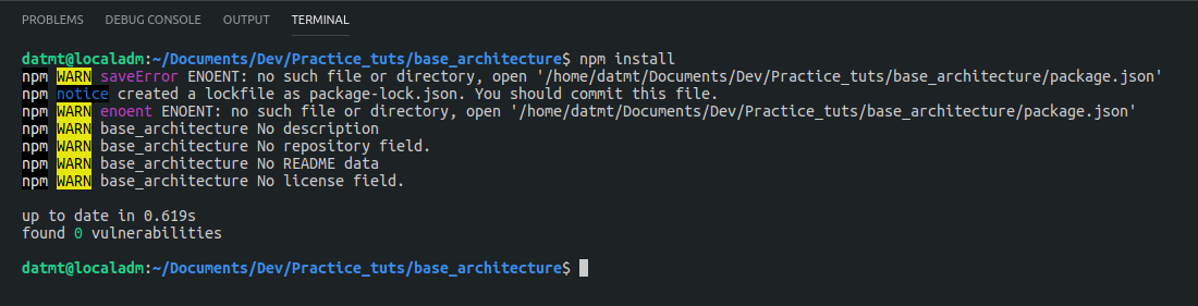 H3. Màn hình sau khi chạy command "npm install"